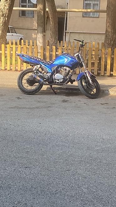 moped 200: Mavi rəngli küçə tipli motosiklet - Rəng: parlaq mavi - Gövdə tipi — 2