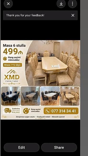 XMD Furniture – Divan və Masa Dəsti Məhsul tərkibi və xüsusiyyətlər — 2