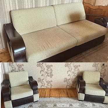 fatehin divani: İşlənmiş, Divan, 2 kreslo, Bazalı, Açılan — 1