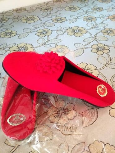 домашние тапочки новый: Домашние тапочки, Размер: 38.5, цвет - Красный, Новый — 3