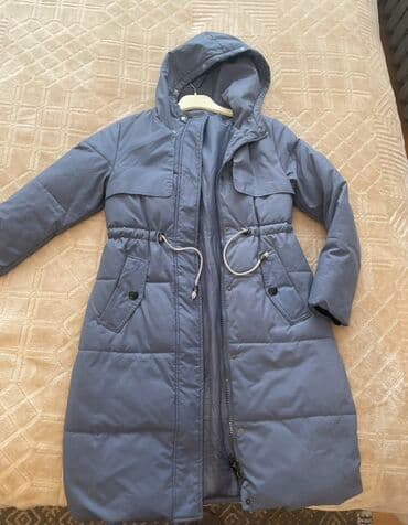 zara xs: Məhsul: Qadınlar üçün qış parka-kaban - Rəng: Boz-mavi - Uzunluq — 1