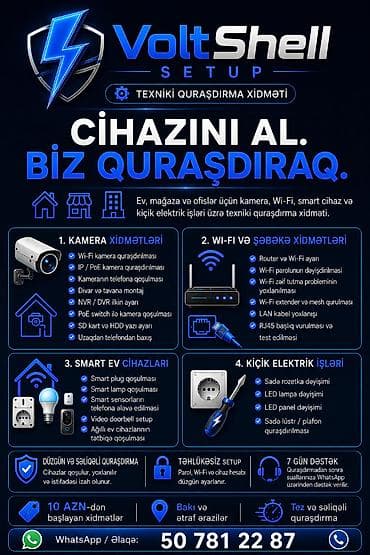 VoltShell Setup — ev, mağaza və ofislər üçün kamera, Wi-Fi, smart