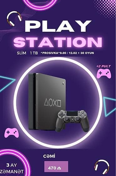 nintendo switch lite: PlayStation Slim oyun konsolu - Yaddaş: 1 TB - Prosivka: 9.00 / 12.02 — 1