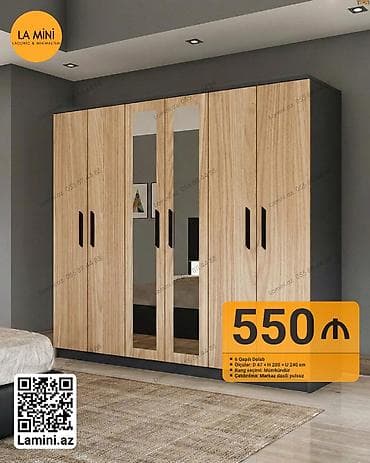 hamam dolapları: - Məhsul: 6 qapılı şkaf - Qiymət: 550 ₼ - Ölçülər: dərinlik 47 sm × — 1