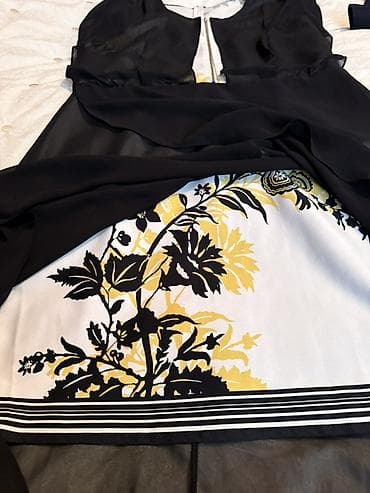 kişi ucun əl cantaları: Qara şifon üstlü qadın donu - Rəng və dizayn: Qara əsaslı, alt — 2