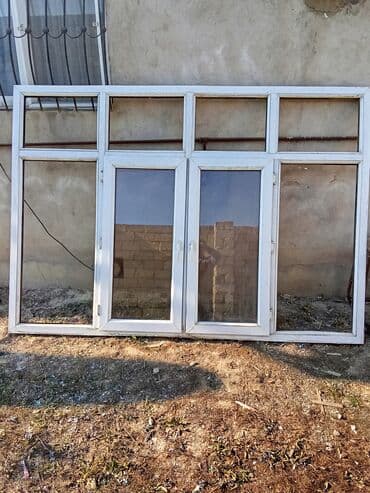 pvc pencere aparatları: İşlənmiş İkiqat şüşə paketi Plastik pəncərə, Еni: 180 sm, Uzunluğu: 180 sm — 3