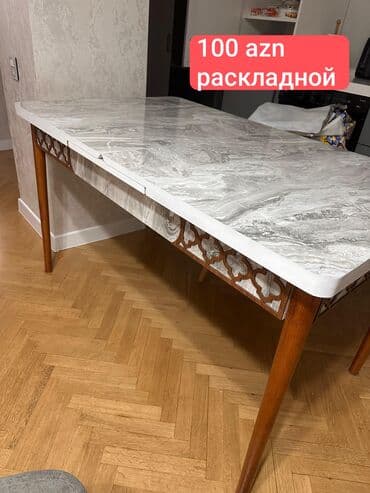 acılan stol: Mətbəx masası, İşlənmiş, Açılan, Dördbucaq masa — 1