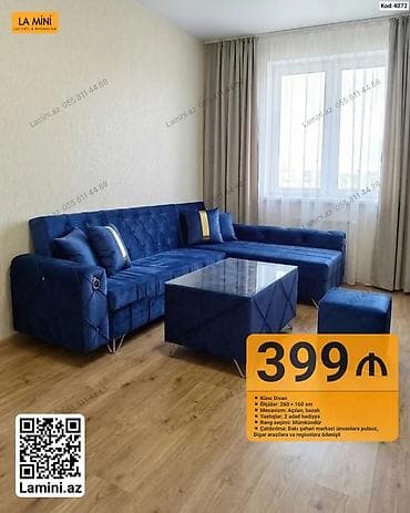 divan desti: Künc divan dəsti – La Mini (Kod: 4072) - Ölçü: 260 × 160 sm - — 1