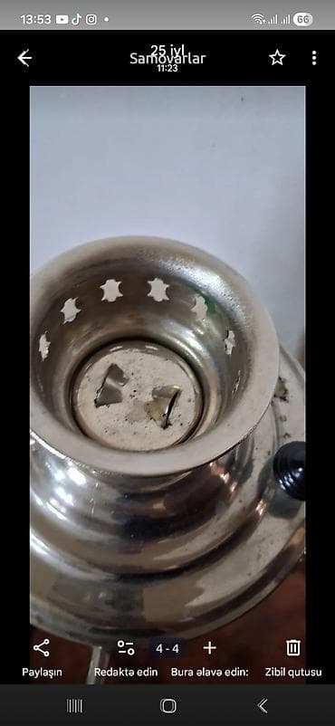 islenmis samovar: Elektrik samovar - Klassik dizaynlı, metal gövdə və dekorativ — 1