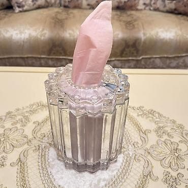 iran peci irsad: Keyfiyyətli və möhkəm şüşə, hündür, qapaqlı dizayn salfet qabı — 2