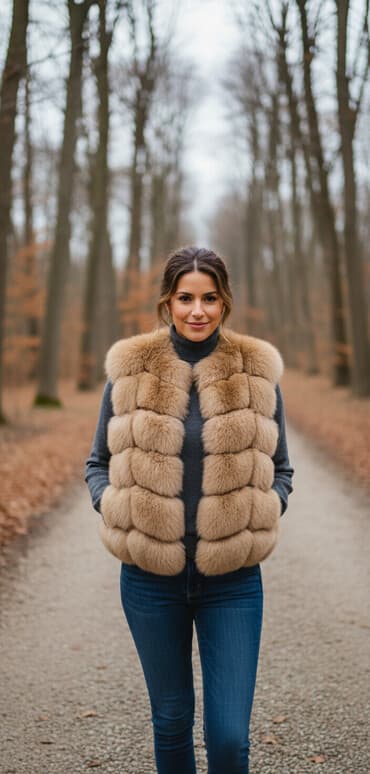 hamile geyim: Tüklü qadın jileti – uzun model, dəri əsaslı. - Rəng: açıq — 1