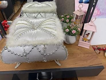 bayram xonçasi: Zinətli toy/gəlin sandığı – dekorativ kürsülü qutu - Material: atlas — 2