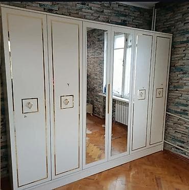 dola: Yeni, 6 qapı, Güzgülü, Ağ, Açılan, Düz dolab — 1