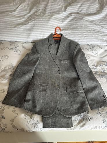 parça şalvarlar: Oğlan uşaqları üçün klassik üçlü kostyum dəsti şalvarı 81 sm qolu 50 — 2