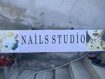 Рекламные щиты: “Nails Studio” reklam lövhəsi - Uzun, düzbucaqlı vitrin/çıxarış — 1