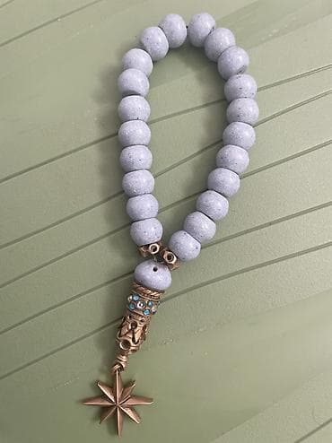 Təsbih – dekorativ ulduz asqılı - Material: böyük ölçülü açıq mavi