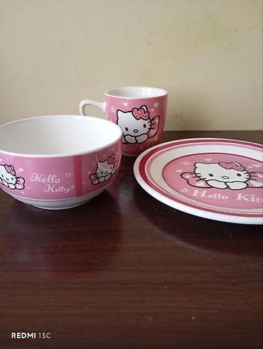 hello kitty oyuncaq: Nahar dəsti, rəng - Çəhrayı, Keramika — 6