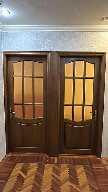 agac sekilleri: Taxta otaq qapıları – şüşəli klassik model - Material: tam ağac — 1