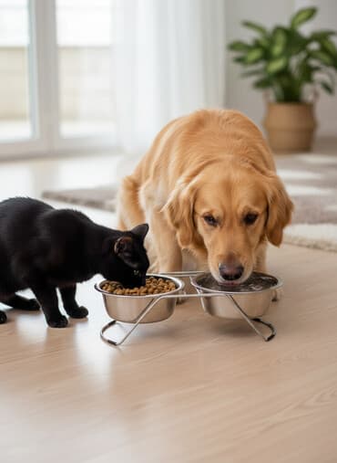 qus yuvasi duzeltmek: İki bölməli paslanmayan polad ev heyvanı qabı - Material: paslanmayan — 2