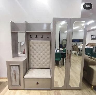İşlənmiş, 2 qapılı, Güzgülü, Bej, Açılan, Düz dolab