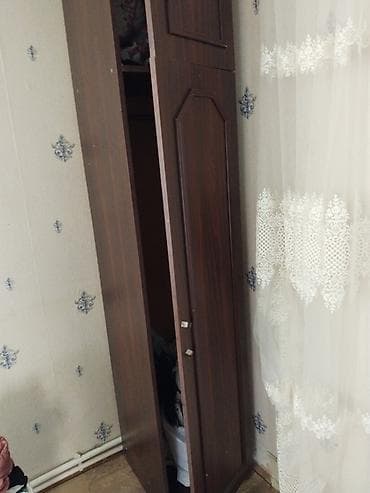 kohnə şkaf: 1 qapı, Qəhvəyi, Taxta, Açılan, Düz dolab — 2