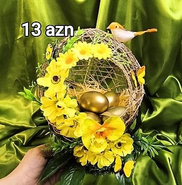 dekor soba: Novruz temalı əl işləri və dekor kompozisiyaları - Jut iplə toxunmuş — 8