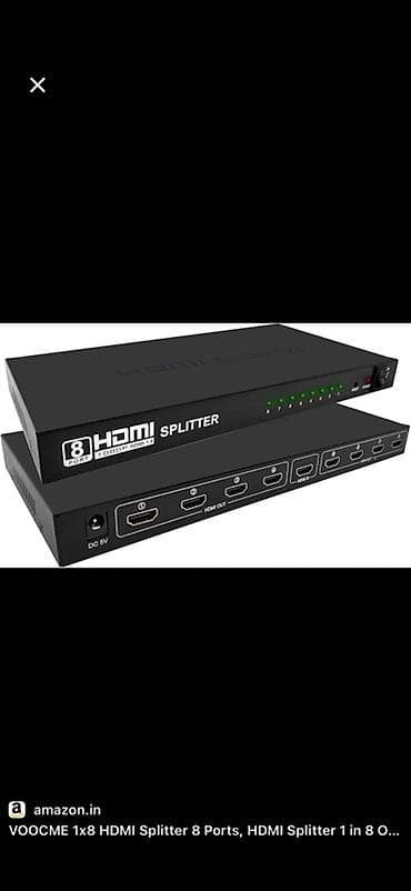 HDMI Splitter 1x8 – 1 giriş, 8 çıxış Xüsusiyyətlər: - 1 HDMI mənbədən