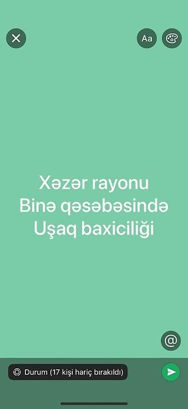 Xəzər rayonu, Binə qəsəbəsində uşaq baxıcılığı xidməti - Ev