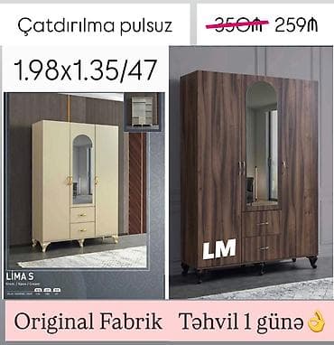 metbex şkafi: DOLAB 3 qapılı FABRİK İSTEHSALI Qiymət : 259₼ Mebellərimiz yeni — 1