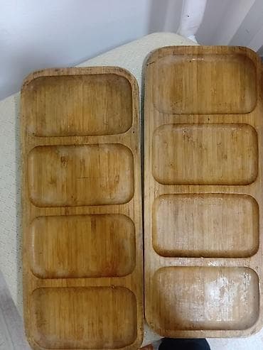 Bambukdan hazırlanmış bölməli servis lövhələri (2 ədəd) - Material