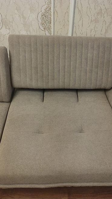 divan olcusu: Bej rəngli 3 nəfərlik divan - Müasir minimal dizayn: yumşaq xətləri — 2