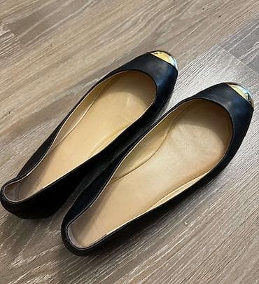 Baletkalar: Giuseppe Zanotti qadın baletkaları - Model: qara dəri baletka, ön — 4