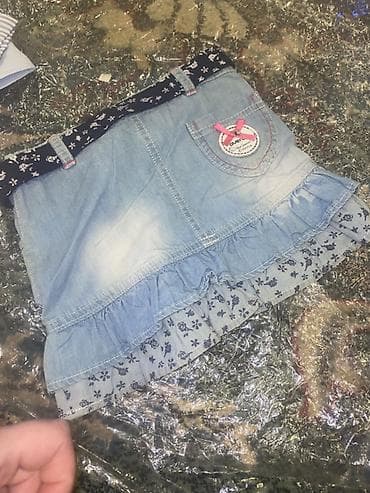 moms 4: Qız uşaqları üçün yay geyim dəsti və denim modelləri - Ağ rəngli — 9