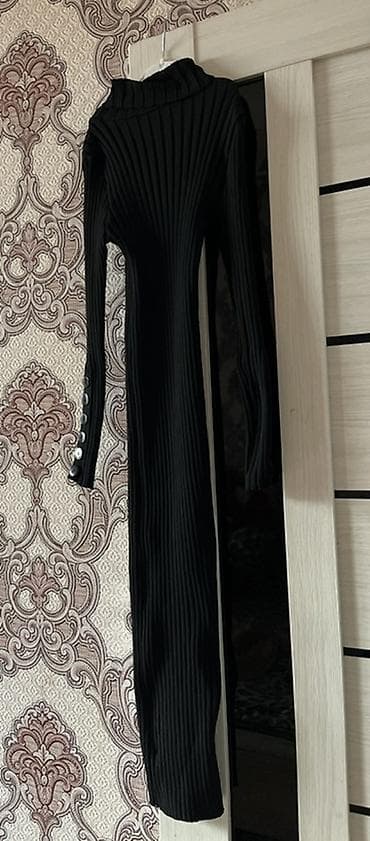 bulgari etir: Qara triko don Standart beden(Geyinende bedene oturur) - Boğazli - — 1