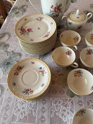 Çay dəsti, rəng - Ağ, Farfor, Almaniya — 5