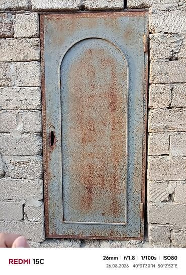Metall qapaq/kiçik qapı - Material: qalın polad sac - Üstü qövs — 1
