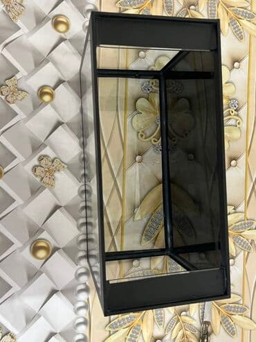 akvarium gəncə: 10 litrlik akvarium. Çərçivə qıraqları profil deyil vinildir. Arxası — 2