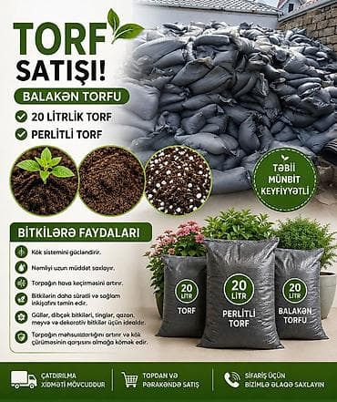 🌱 TORF SATIŞI – BALAKƏN TORFU | 20 LİTRLİK TORF | PERLİTLİ TORF