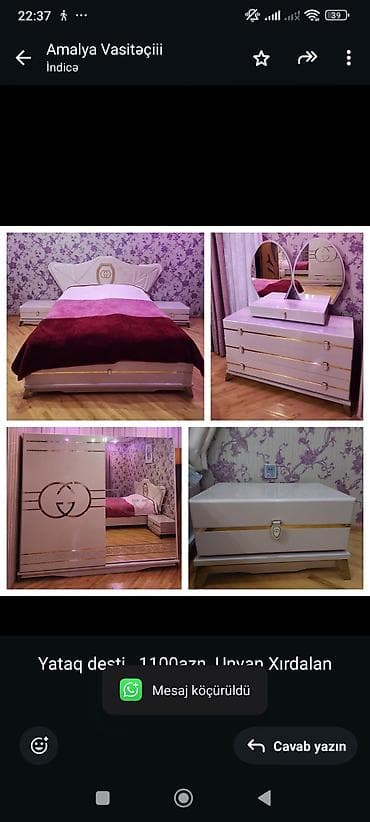 yataklar: Yataq desti 1100azn. Unvan Xırdalan (5262) aml — 1
