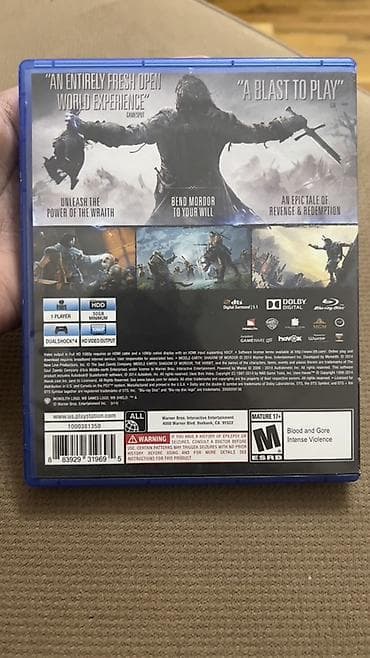sony 2500: PS4 oyunu: Middle-earth: Shadow of Mordor (Blu-ray disk, rəsmi qutu — 3
