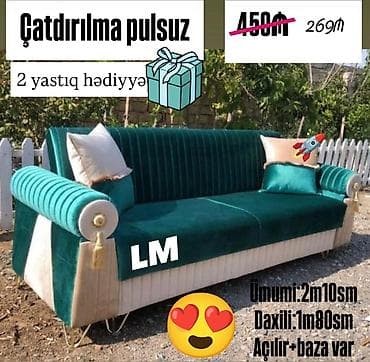 Divan, Açılan, Bazalı, Vеlur parça, Pulsuz çatdırılma