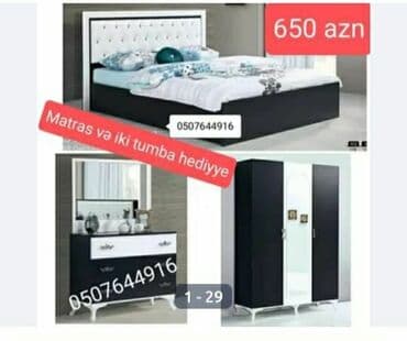 taxt setkasi: İkinəfərlik çarpayı, 2 tumba, Dolab, Termo, Azərbaycan, Yeni — 5