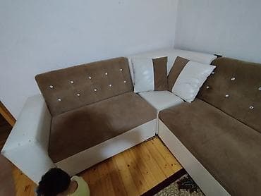 oturaca: Künc divan dəsti - L formalı 3 hissəli künc divan: iki əsas oturacaq — 3