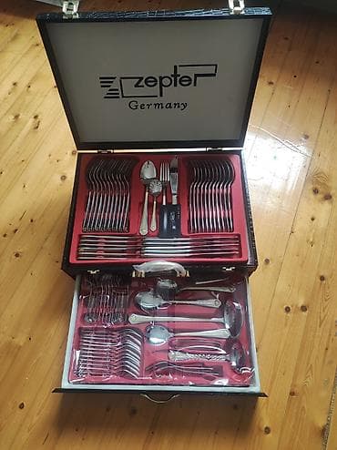 tort ustasi: Zepter Germany çəngəl-bıçaq dəsti – dəri naxışlı sərt qutuda - Brend — 3