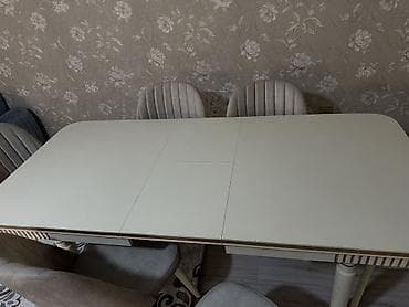 Qonaq otağı üçün, Açılan, Dördbucaq masa, 6 stul