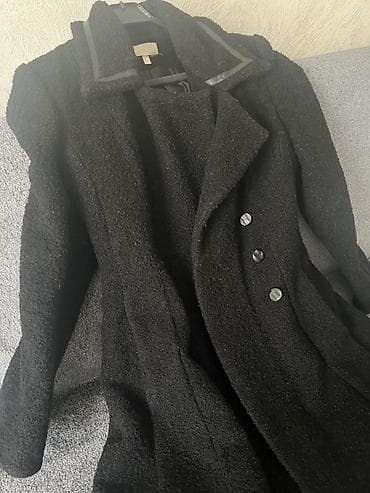 mili geyimler: Uzun qadın palto - Rəng: qara - Uzunluq: maxi (ayağa qədər) - Model — 2