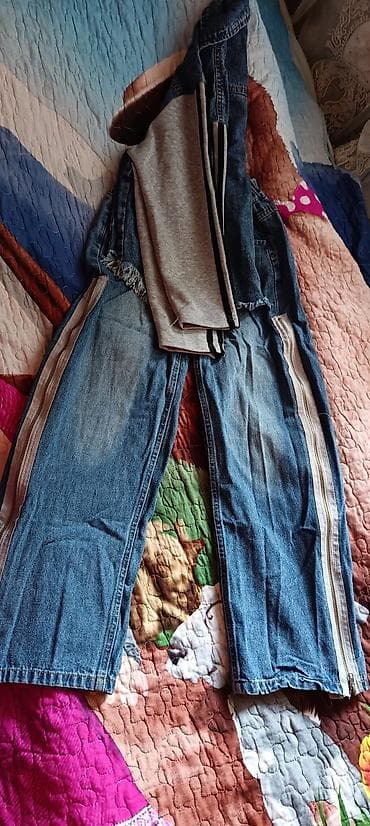 oversize şalvar: Uşaq üçün iki hissəli dəst – cins gödəkcə və cins şalvar - Üst — 3