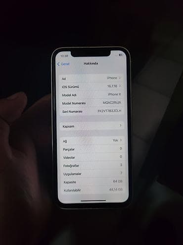 iphon 6 plus: IPhone X, 64 GB, Gümüşü, Face ID — 2