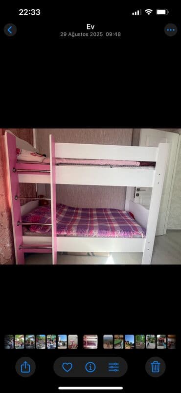 Uşaq masaları: Qız üçün, İşlənmiş, Çarpayı, Matras ilə, Siyirməsiz, Laminat — 1