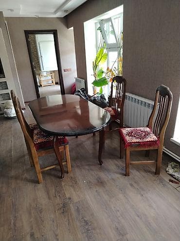 İşlənmiş, Açılan, Oval masa, 4 stul